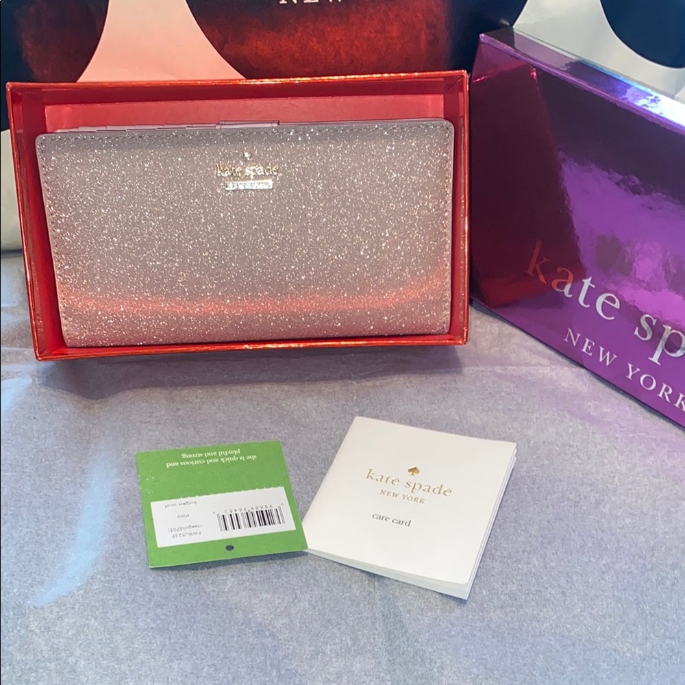 Kate Spade Rose 🌹 Gold Glitter Wallet